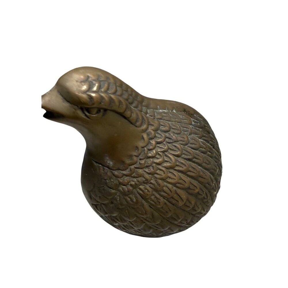 VTG Handcrafted Solid Brass Bird Partridge Quail Holiday table top Decor Mantel